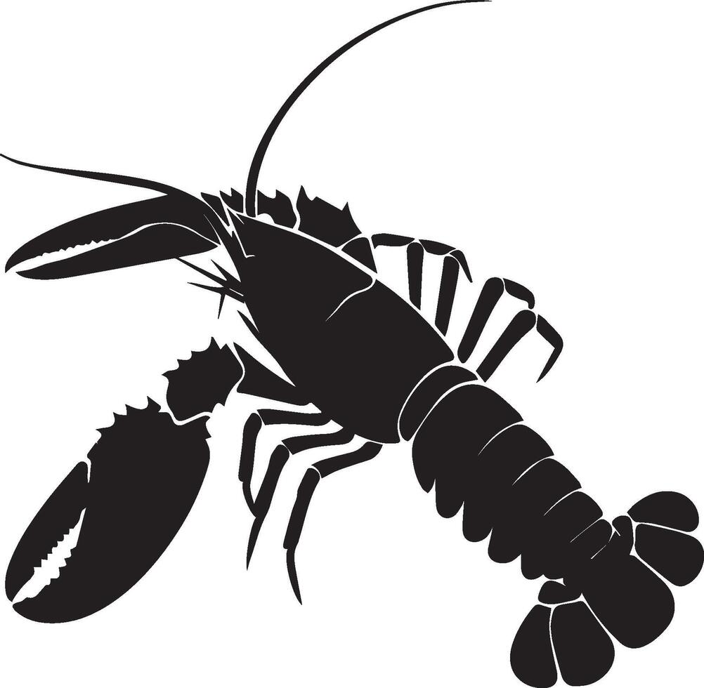 Lobster silhouette on white backgorund. lobster logo vector