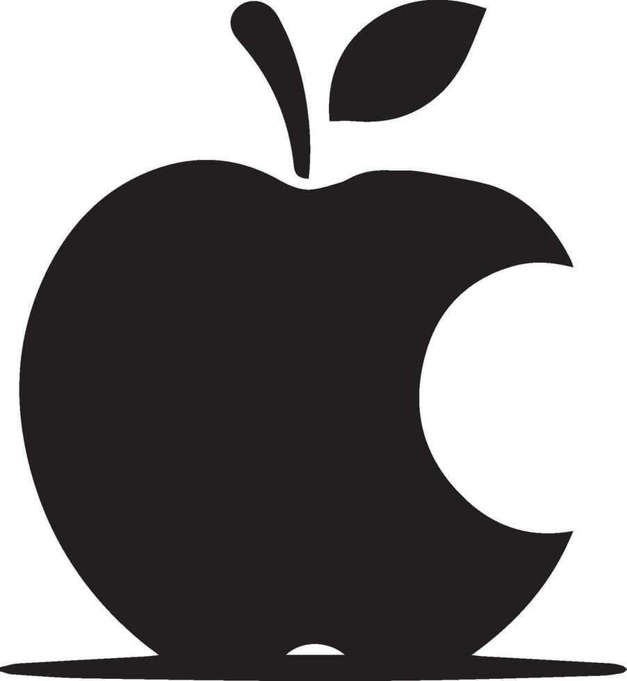 Apple silhouette isolated on white background. vector