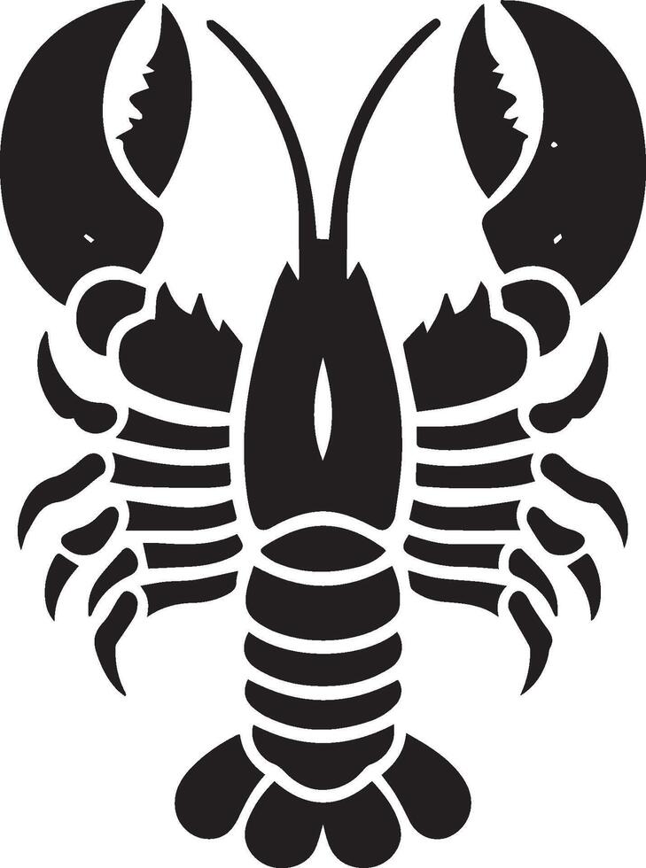 Lobster silhouette on white backgorund. lobster logo vector