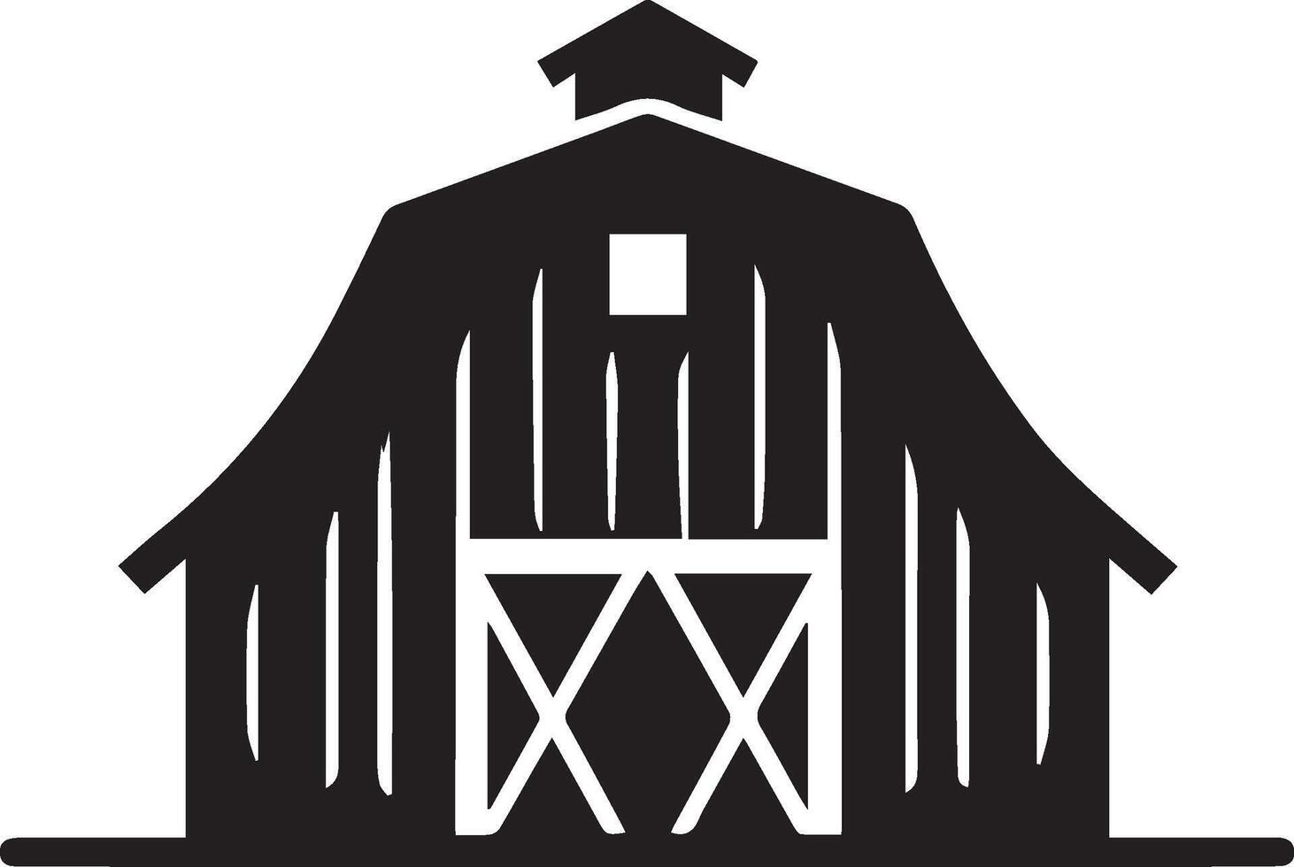 Barn silhouette on white background. Barn logo vector