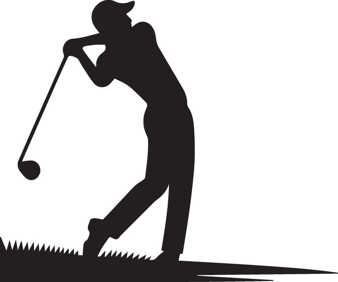 golf jugador silueta en blanco antecedentes. vector