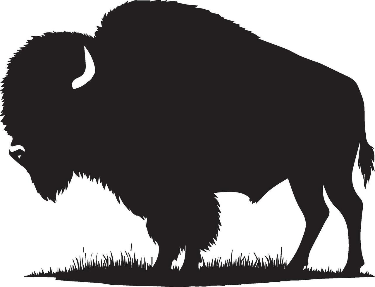 Bison silhouette isolated on white background. Cow logo vector