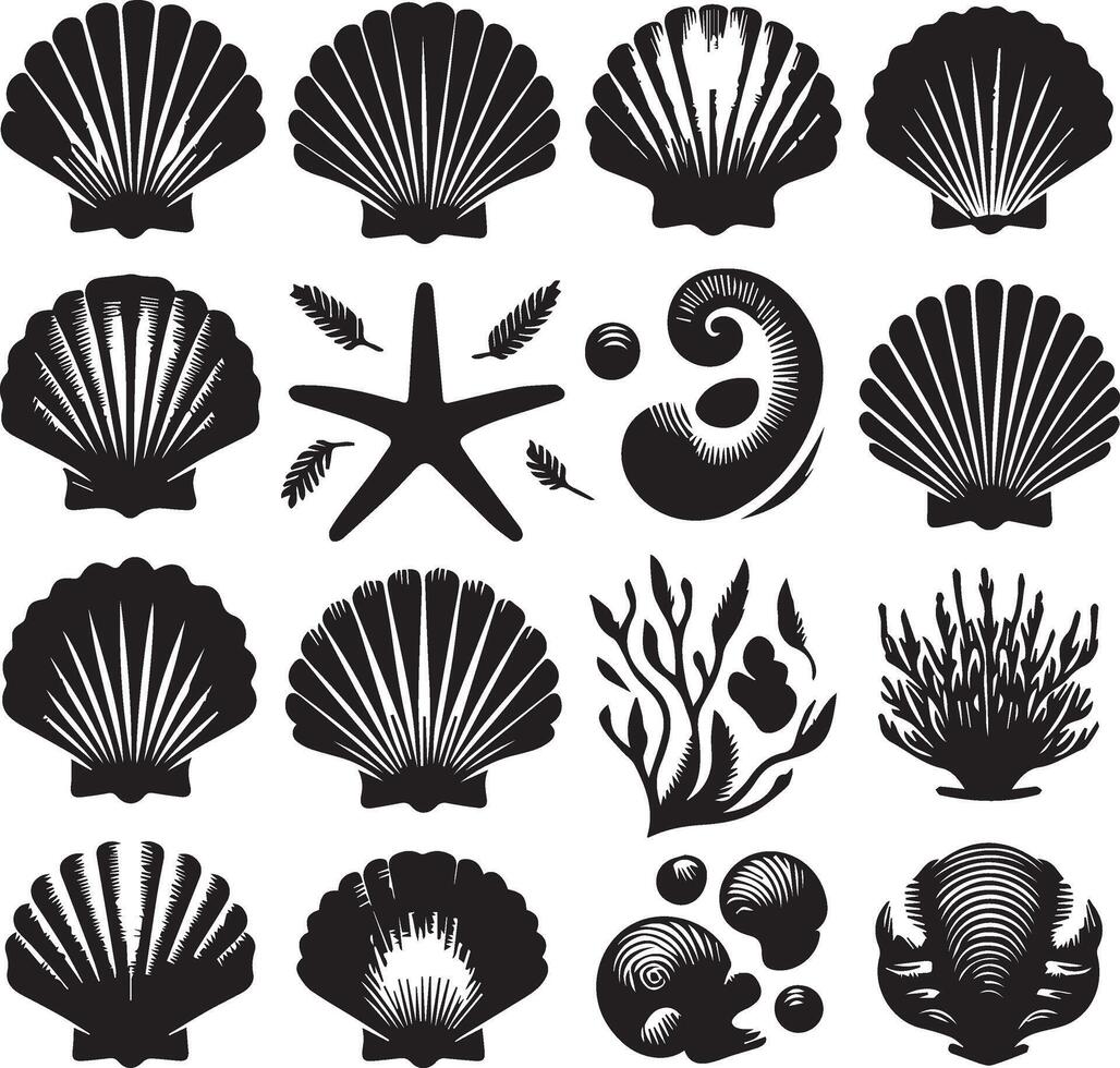 Pearl Shell silhouette on white background. Pearl Shell logo vector