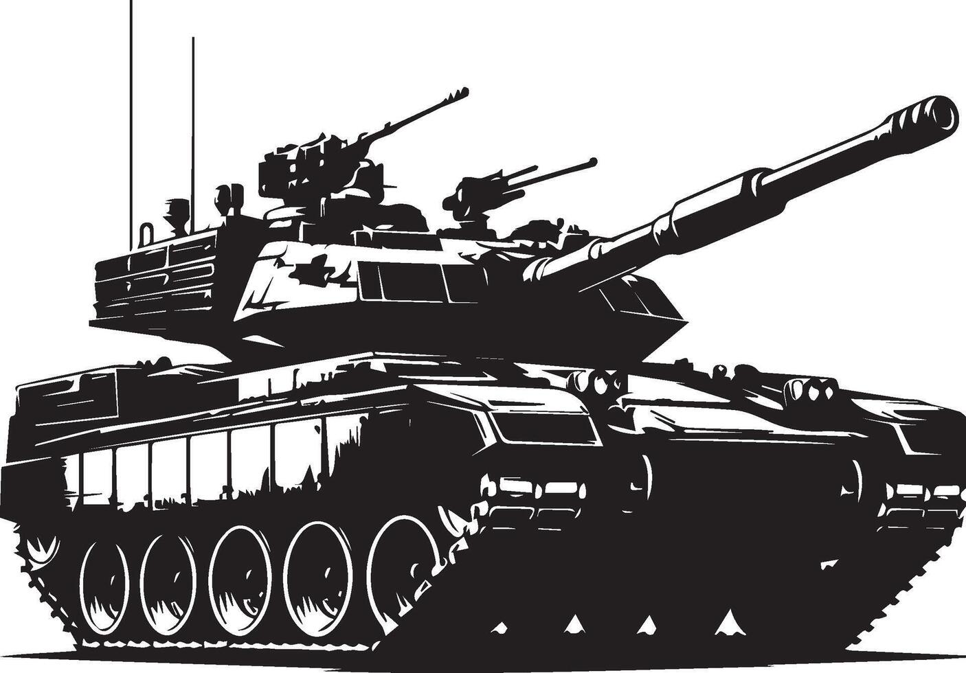 War tank silhouette. war tank logo isolated on white background vector