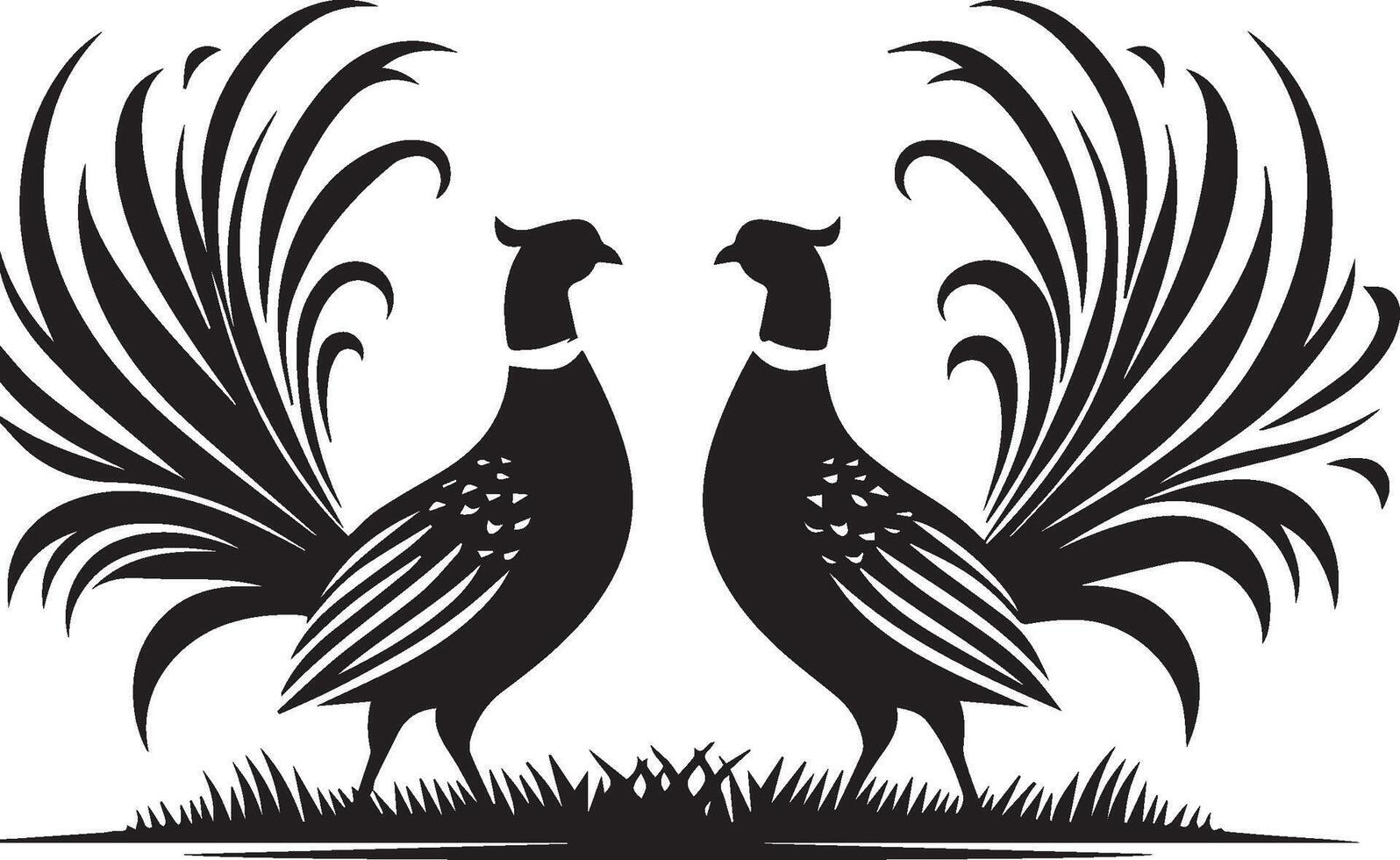 Pheasant silhouette isolated on white background. Pheasant logo vector