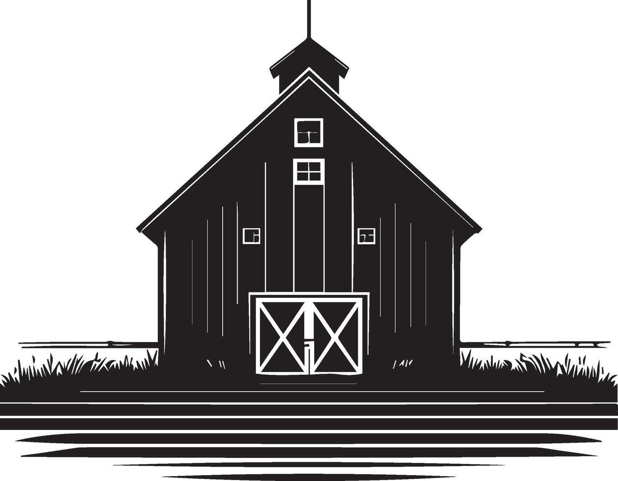 Barn silhouette on white background. Barn logo vector