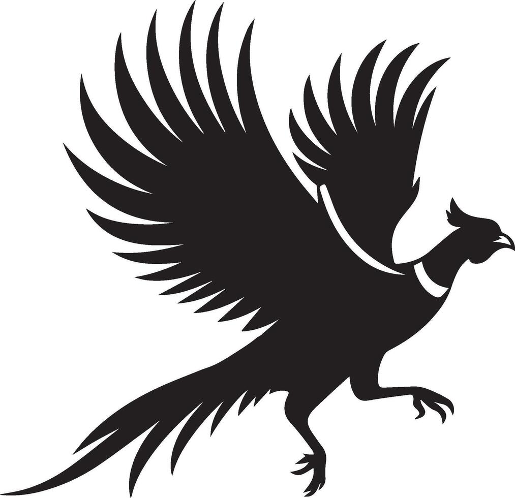 Pheasant silhouette isolated on white background. Pheasant logo vector