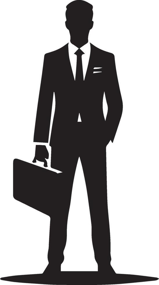 Smart man silhouette isolated on white background. vector