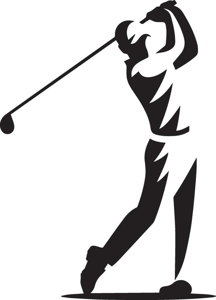 Golf player silhouette on white background. vector