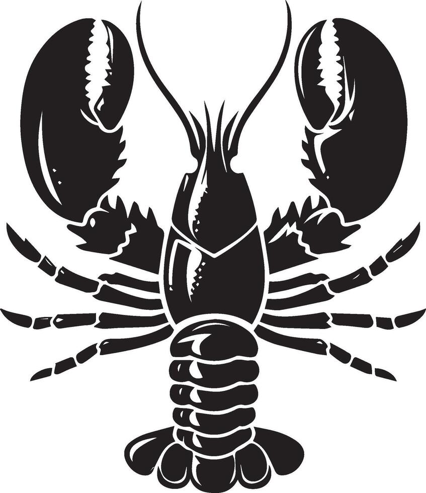 Lobster silhouette on white backgorund. lobster logo vector