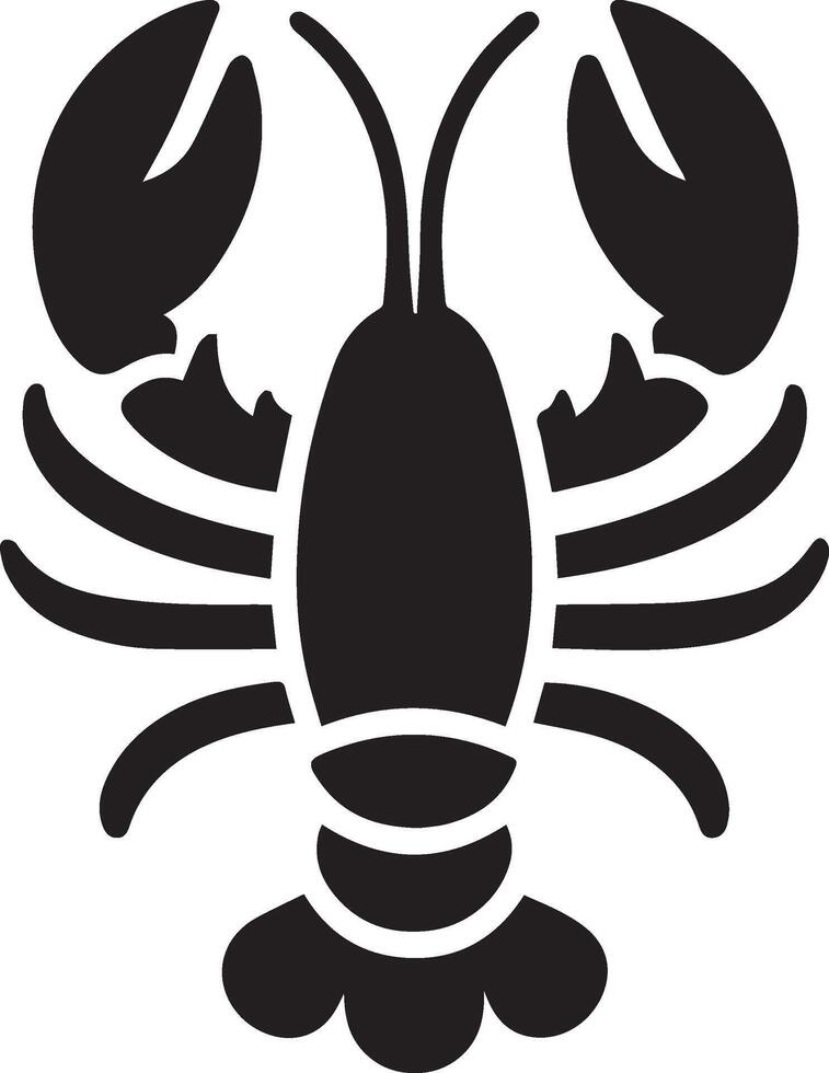 Lobster silhouette on white backgorund. lobster logo vector