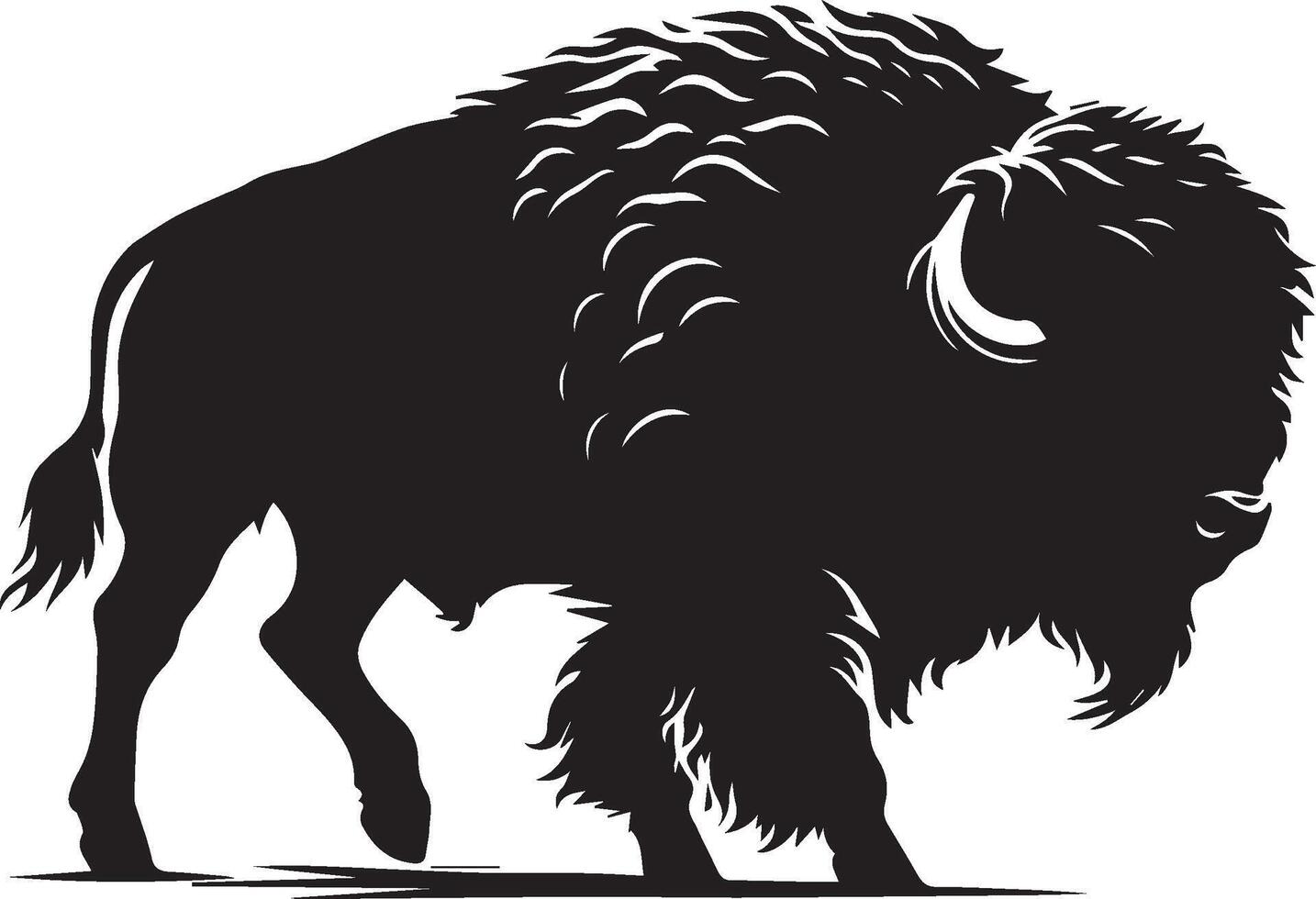Bison silhouette isolated on white background. Cow logo vector