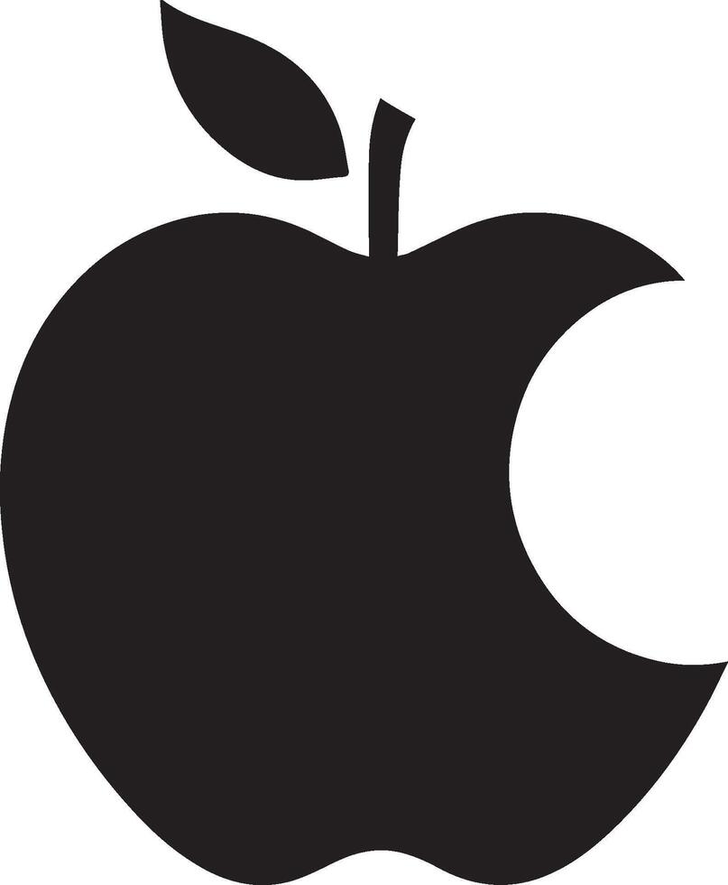Apple silhouette isolated on white background. vector