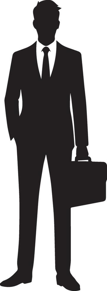 Smart man silhouette isolated on white background. vector