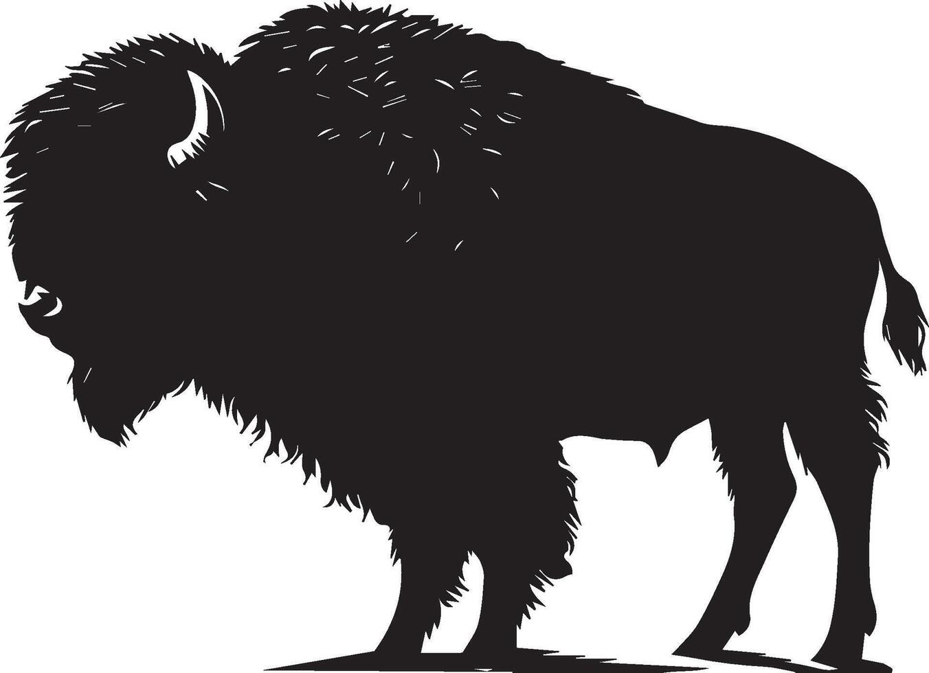 Bison silhouette isolated on white background. Cow logo vector