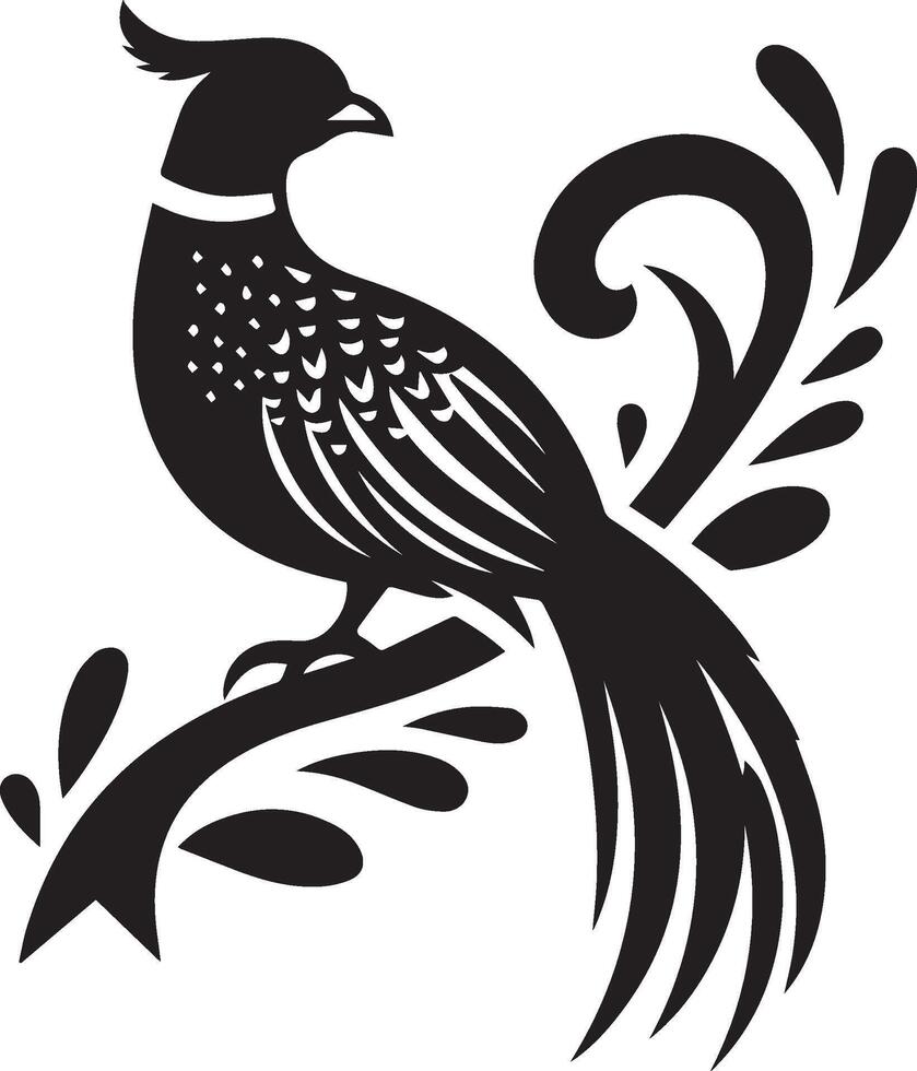 Pheasant silhouette isolated on white background. Pheasant logo vector