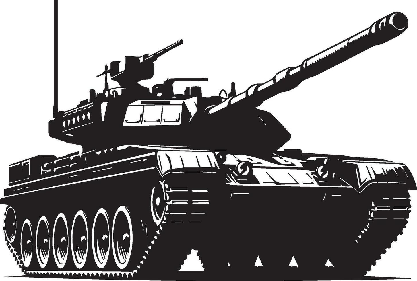 War tank silhouette. war tank logo isolated on white background vector