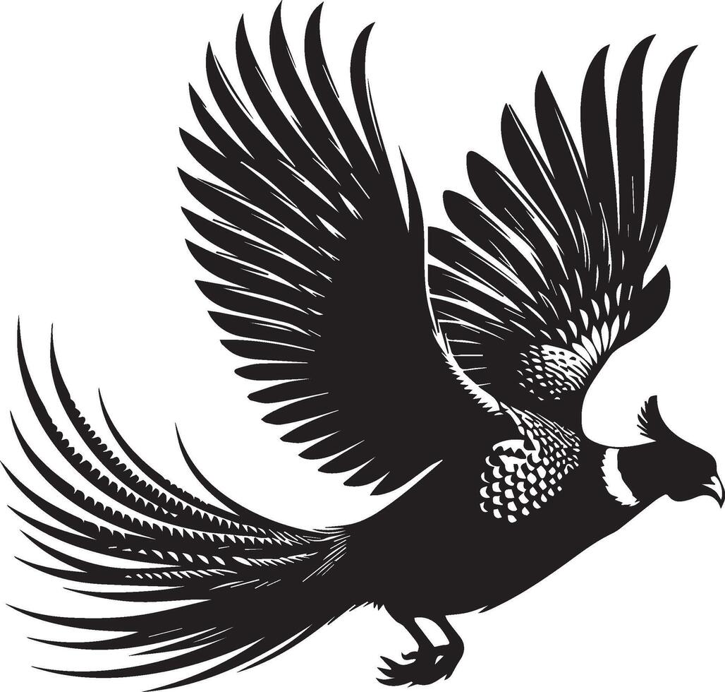 Pheasant silhouette isolated on white background. Pheasant logo vector