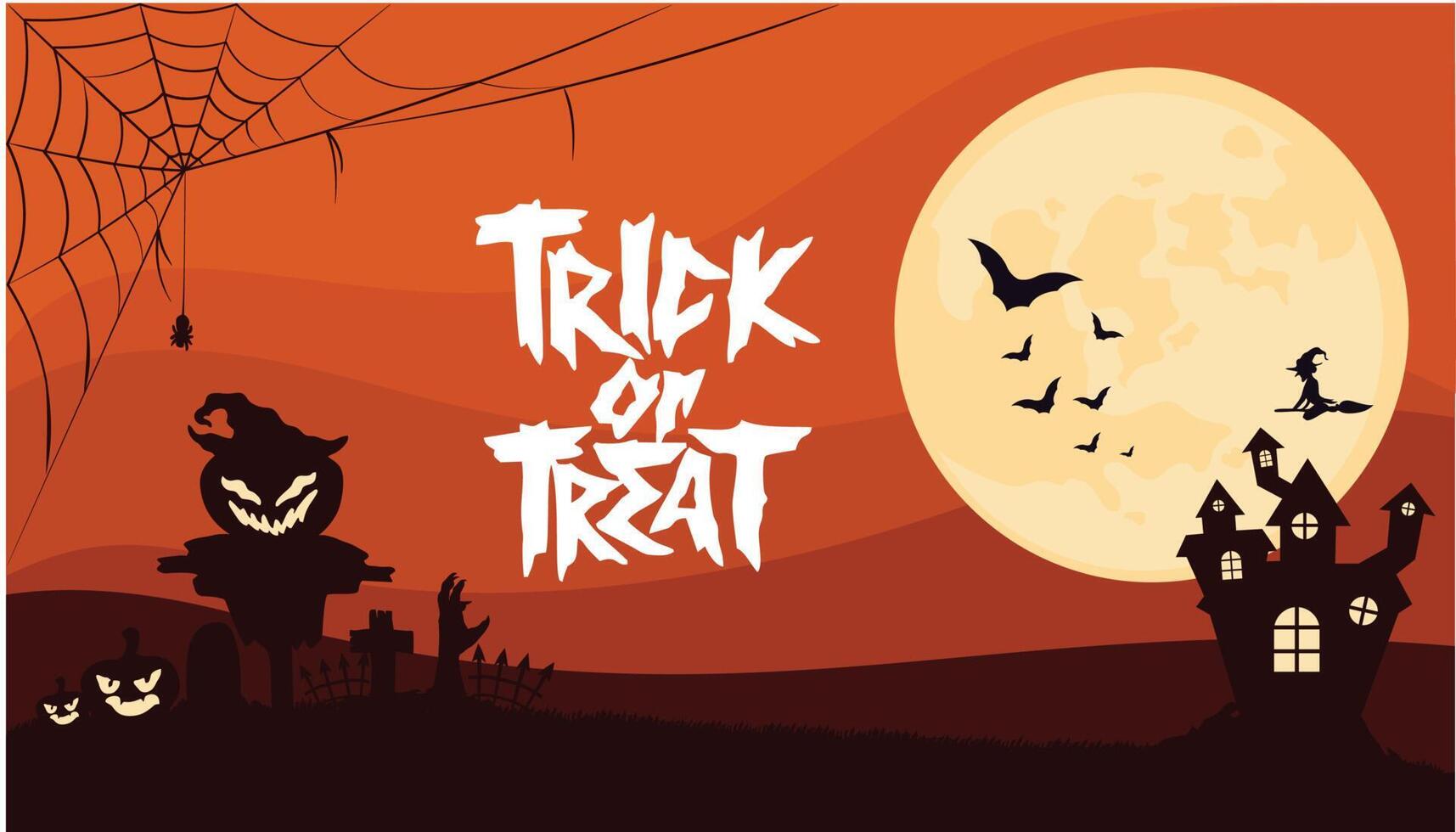 Night in Graveyard Halloween Banner Background vector