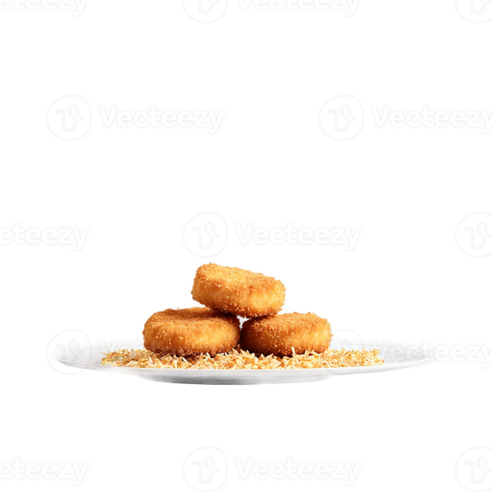 Chicken nuggets with crispy golden breading levitating and steaming Food and culinary concept png