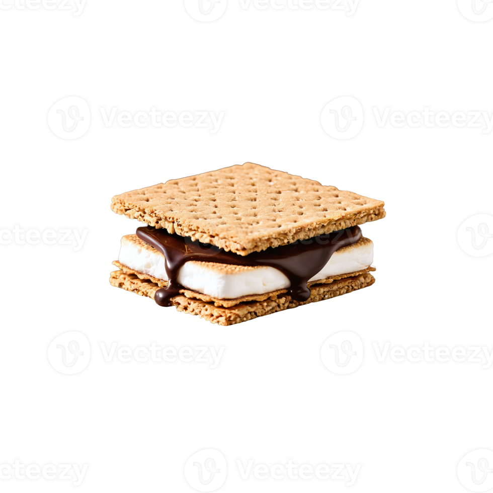 S more with golden brown marshmallow melted chocolate graham cracker sandwich oozing filling Culinary png