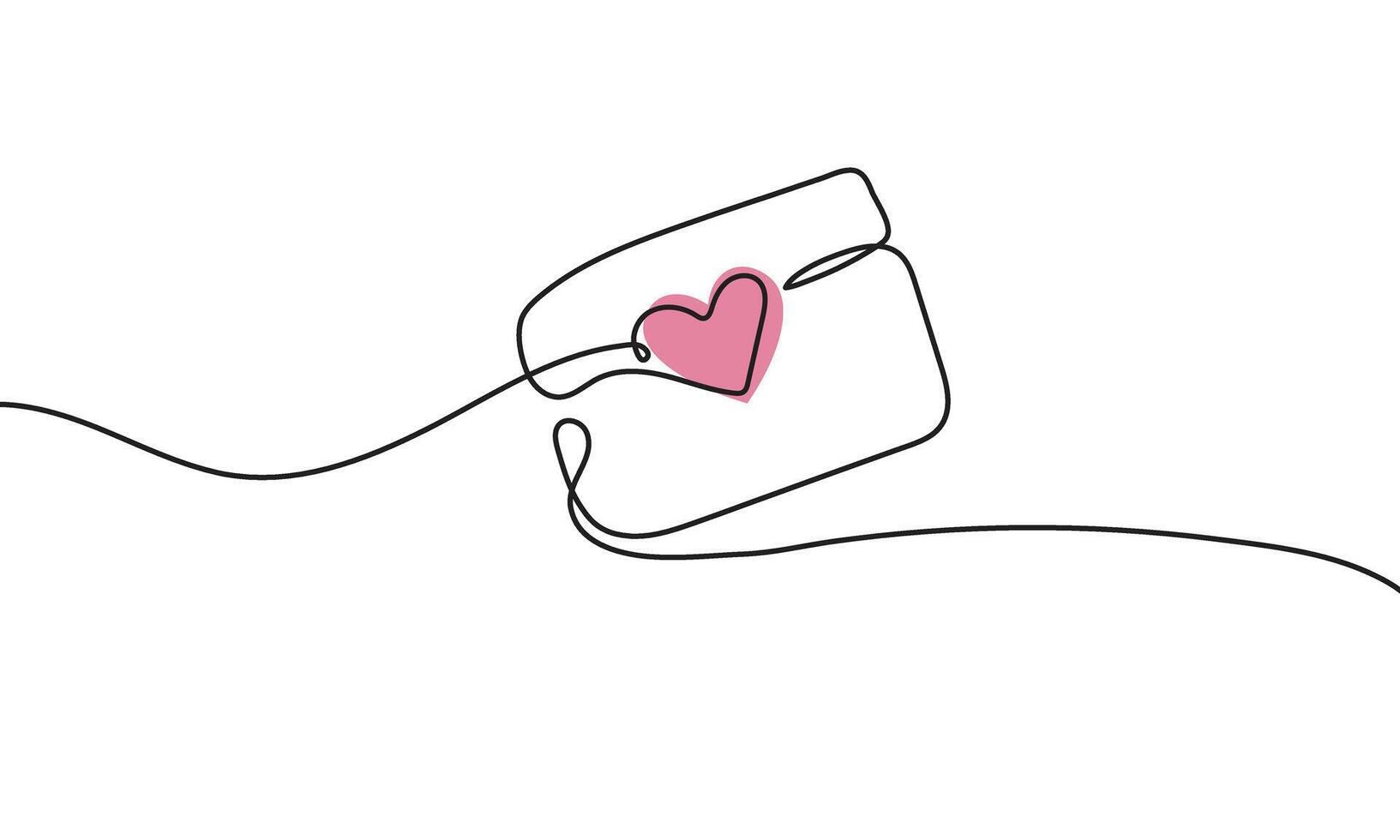 Heart envelope for valentines day. vector