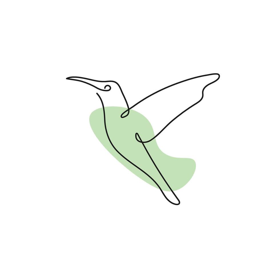 colibrí uno línea dibujo en blanco aislado antecedentes. ilustración vector