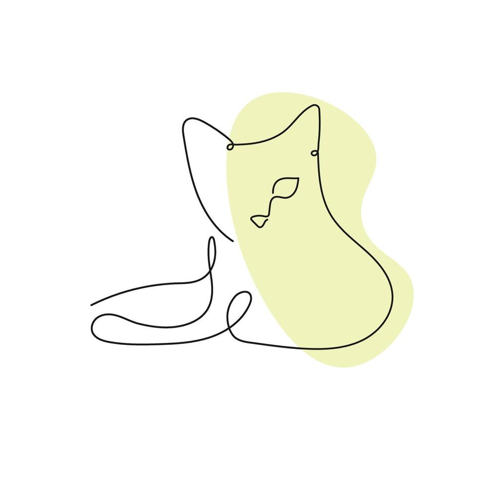 Continuous line drawing of cat. One sketch doodle outline drawing illustration vector