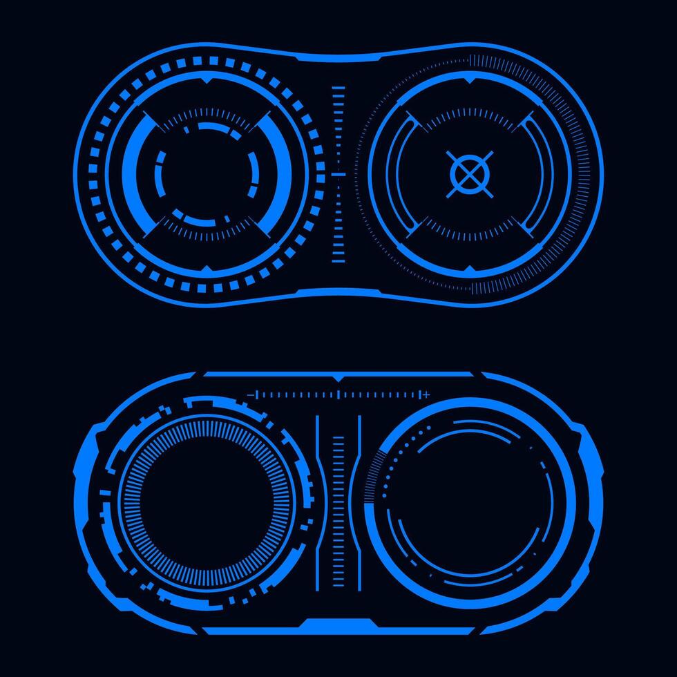 technology futuristic interface set hi tech element. HUD focus sci-fi. vector