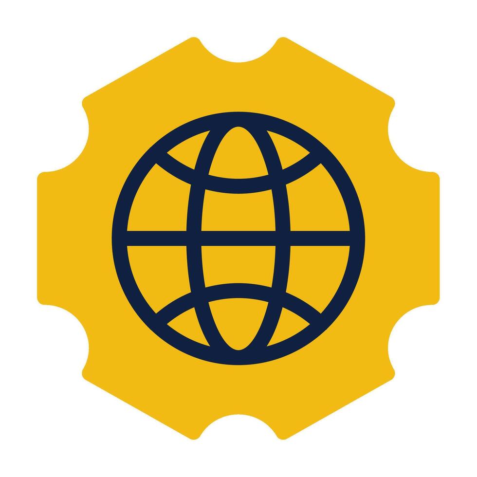 for web, app, infographic, etcGlobe and Gears icon vector