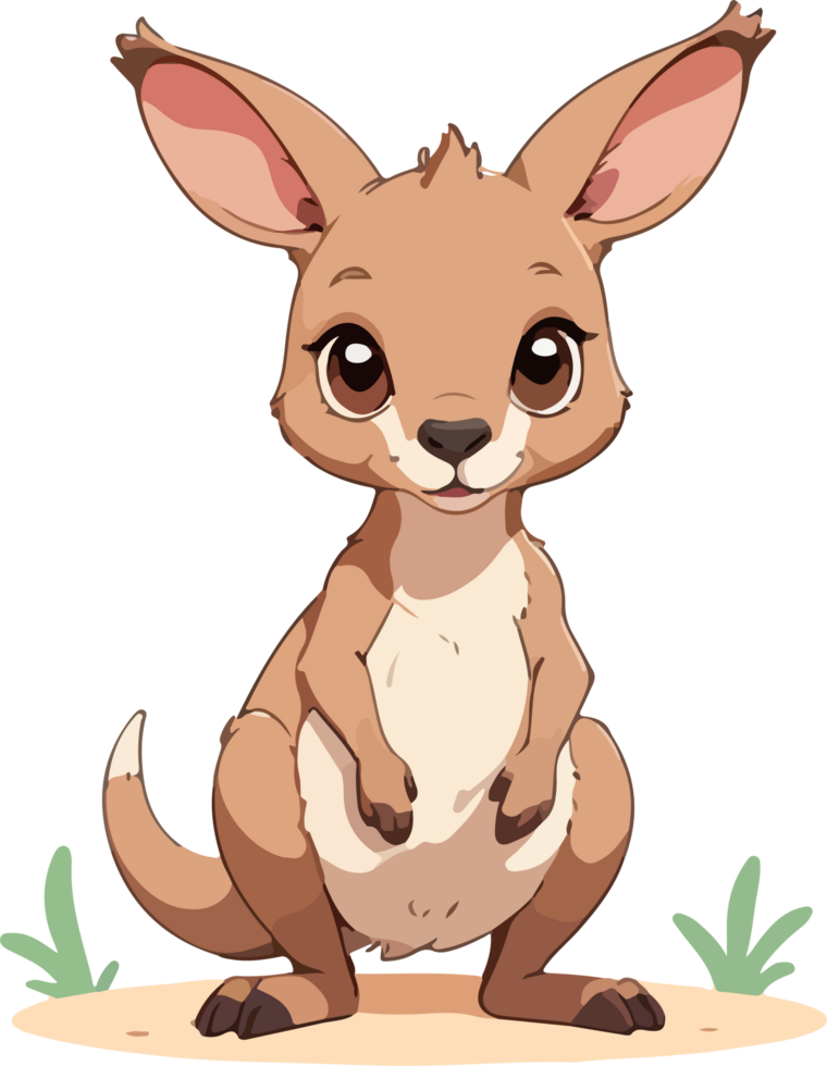 Kangaroo Cartoon Animal Flat Design png