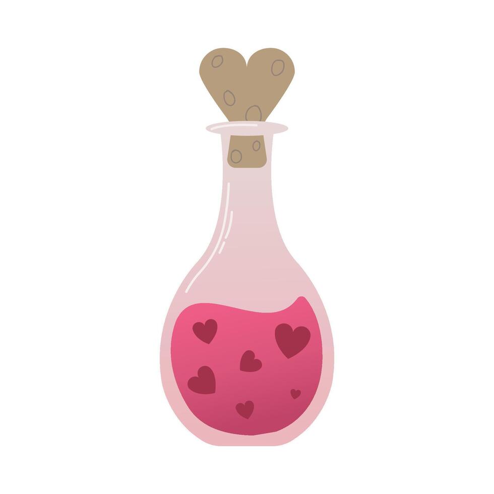 amor poción en un vaso buque, plano icono aislado en blanco antecedentes. san valentin día concepto. ilustración en plano estilo para web diseño, bandera, volantes, invitación, tarjeta. vector