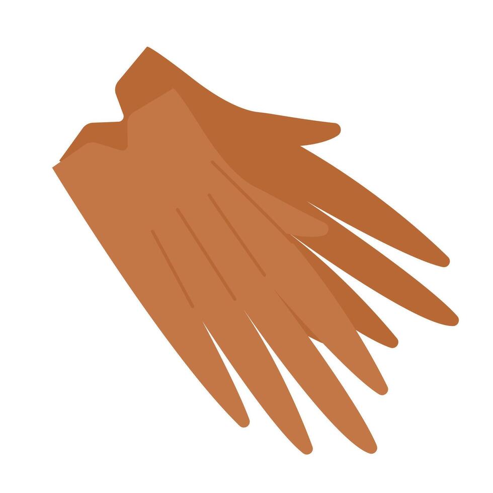 parte de básico armario. marrón cuero clásico guantes. ropa almacenar, moda. plano estilo diseño, aislado . otoño impresión elemento, estacional cálido, acogedor ropa. vector