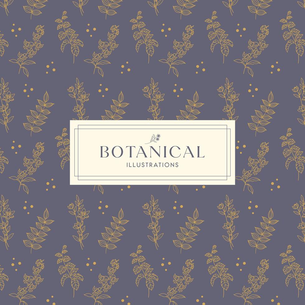 Elegance Soft Dark Brown Hand drawn mono-line floral botanical flower background design vector