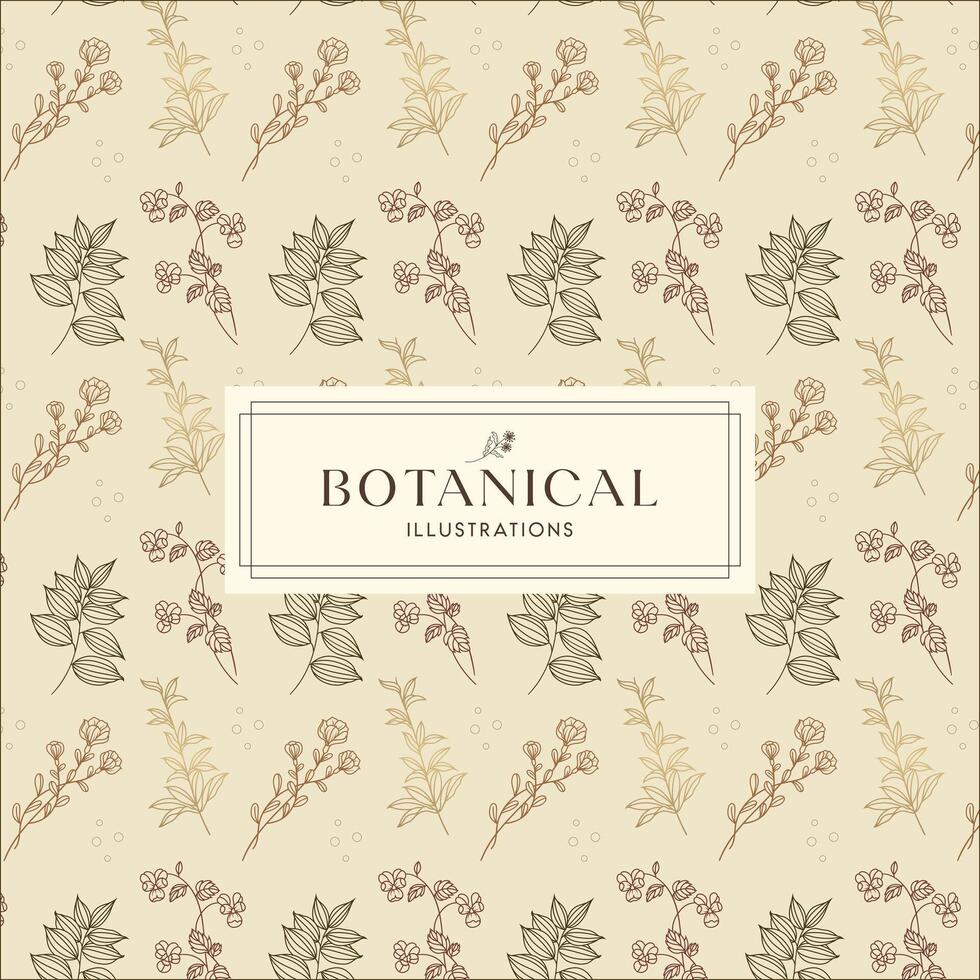 Elegance White Broken White Hand drawn mono-line floral botanical flower background design vector