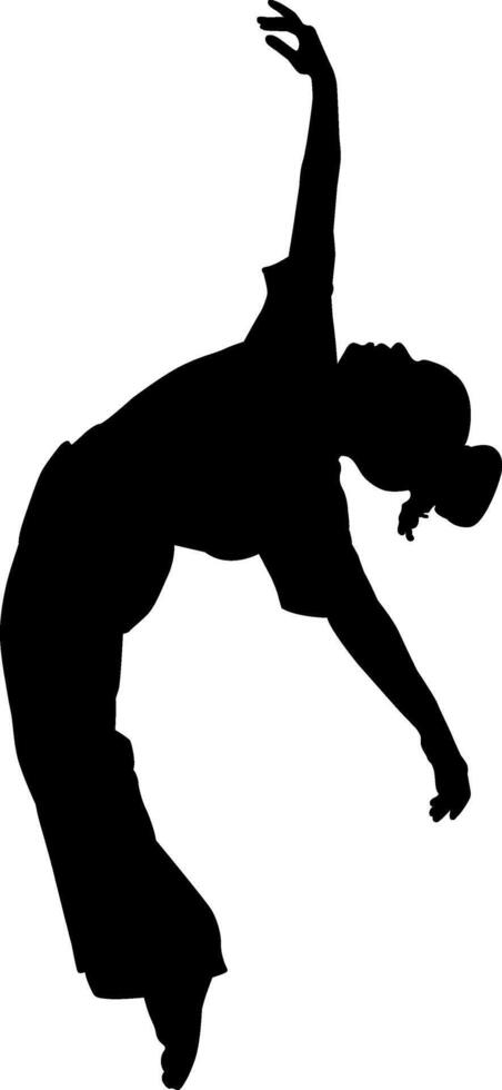 silueta de un persona bailando en blanco antecedentes vector