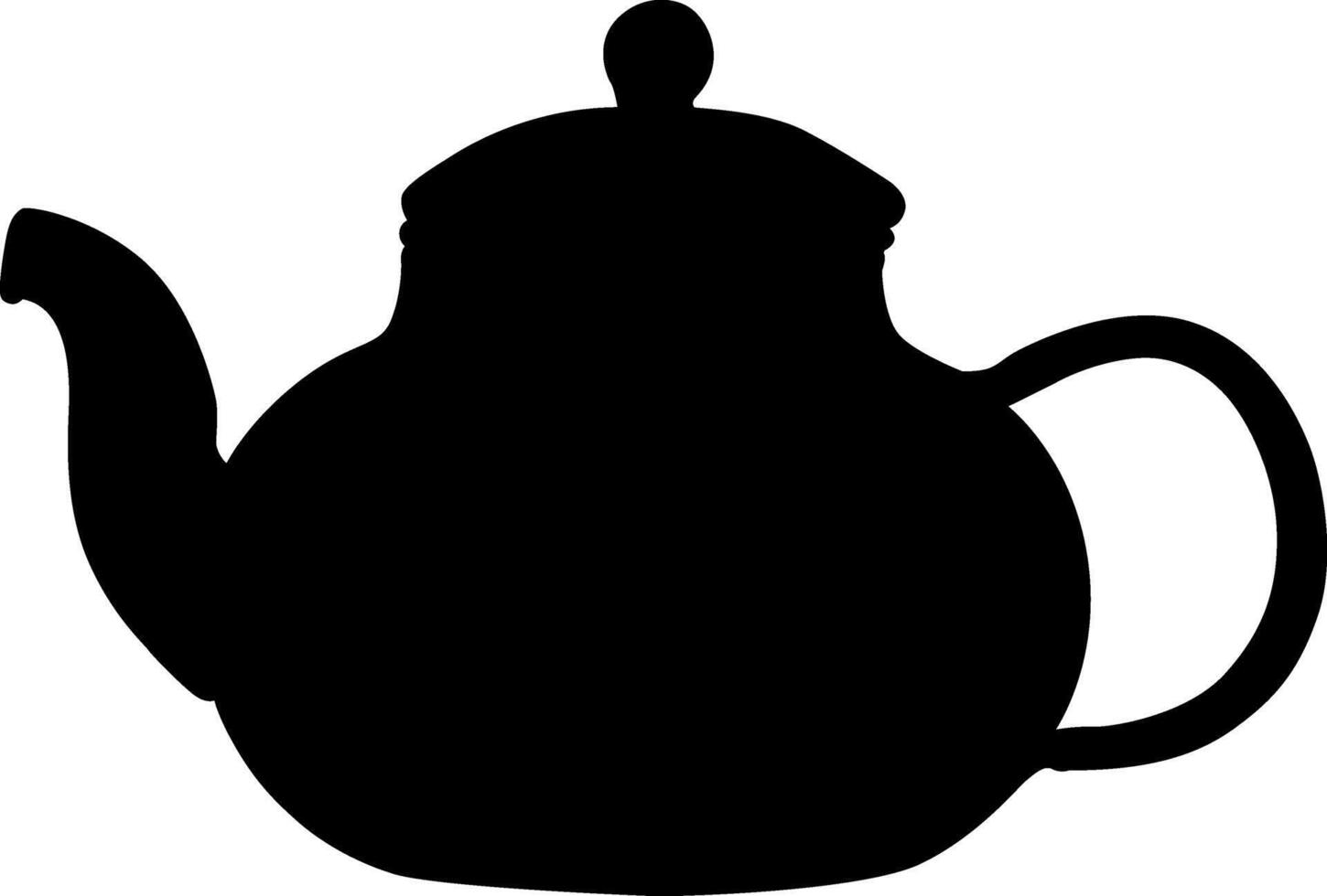 Silhouette coffee kettle, tea, boiling water vector