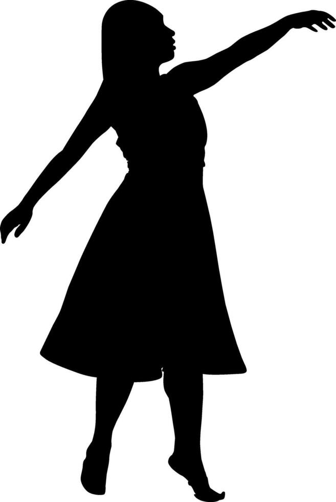 Silhouette of a person dancing on white background vector