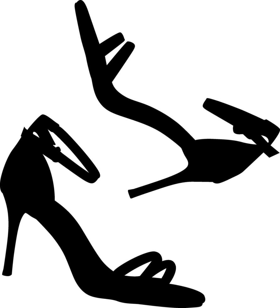 Silhouette ladies shoes on white background vector