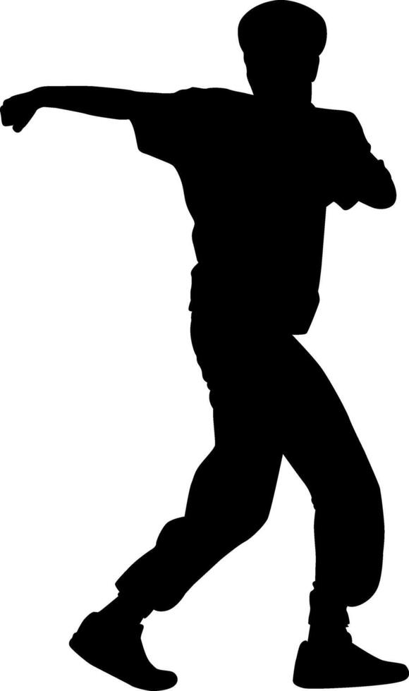 Silhouette of a person dancing on white background vector