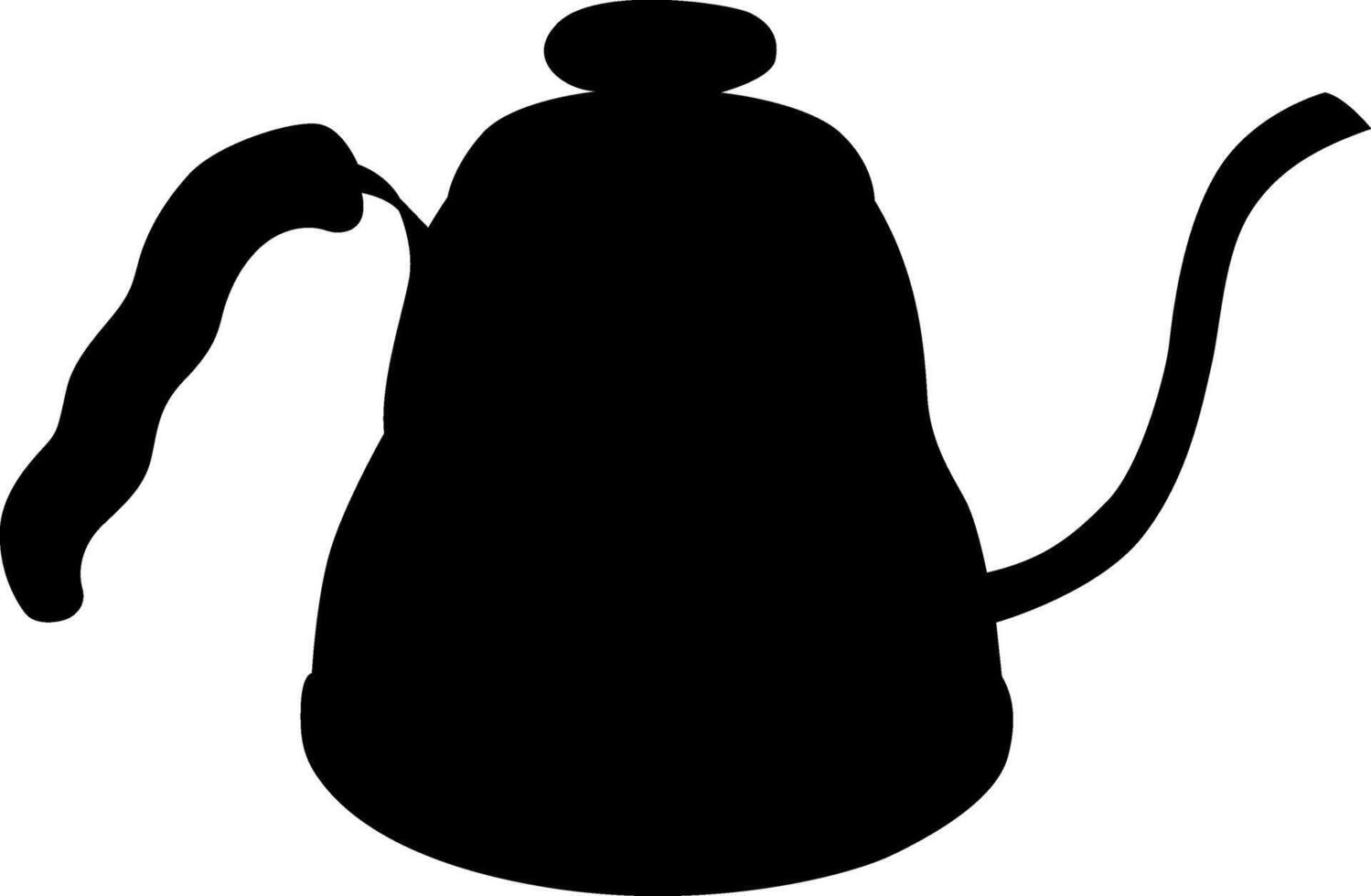 Silhouette coffee kettle, tea, boiling water vector