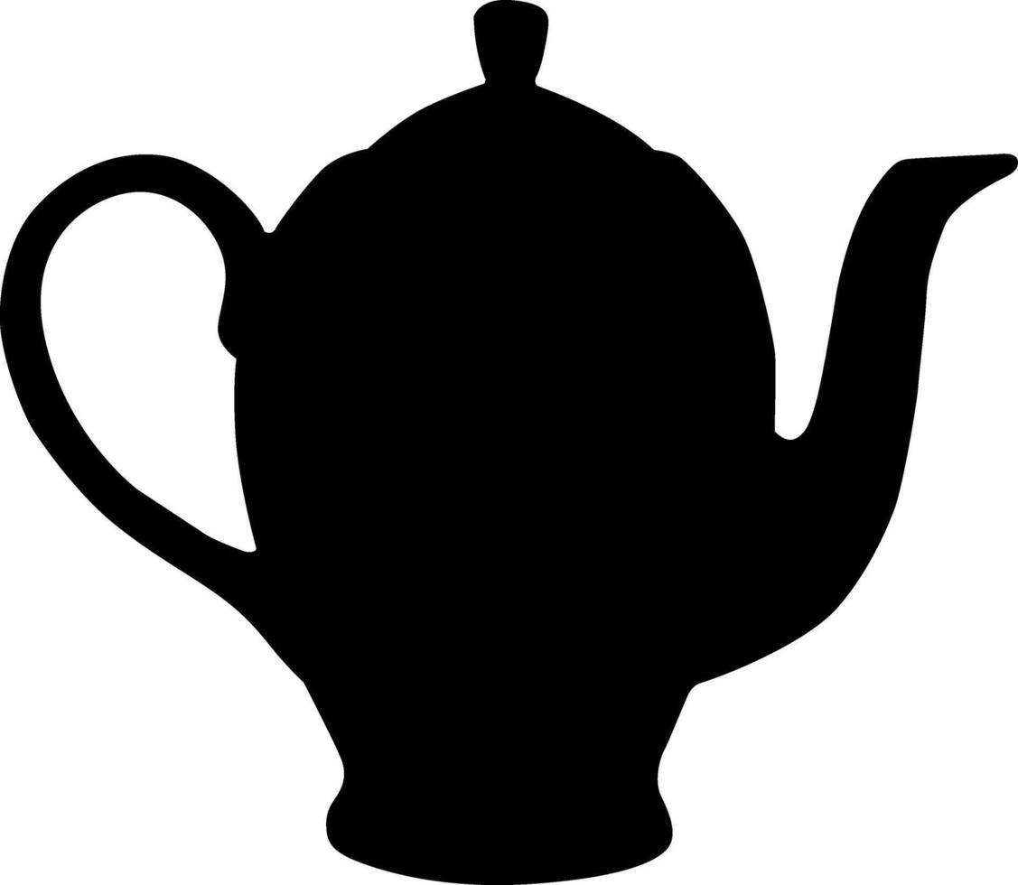 Silhouette coffee kettle, tea, boiling water vector