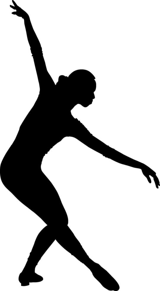 Silhouette of a person dancing on white background vector