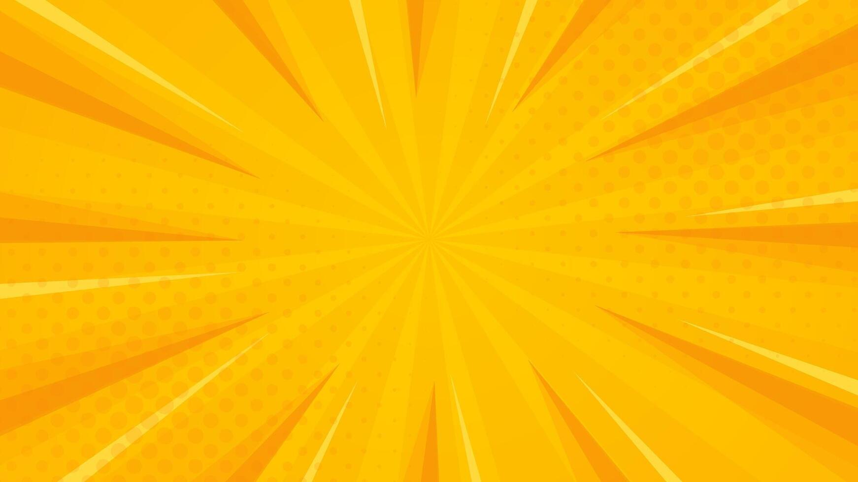 Bright orange-yellow gradient abstract background. Orange comic sunburst effect background with halftone. Suitable for templates, sales banners, events, ads, web, and pages vector