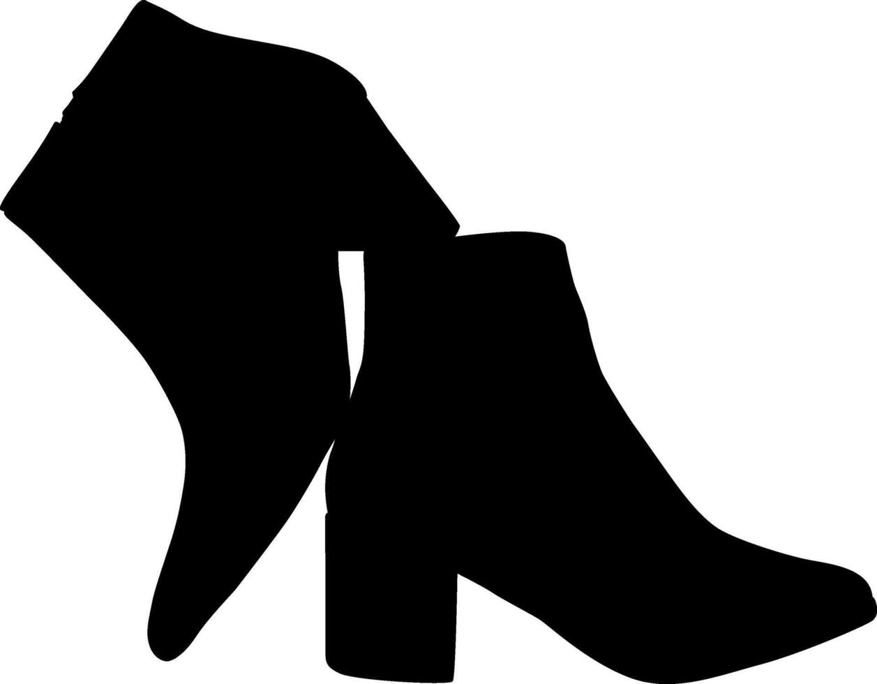 Silhouette ladies shoes on white background vector