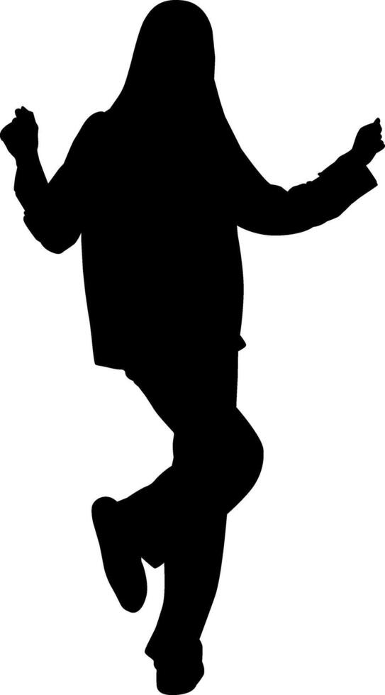 Silhouette of a person dancing on white background vector