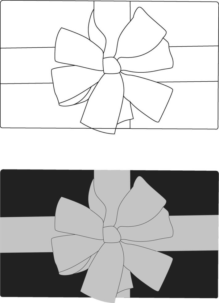 Shillouette and outline gift box vector