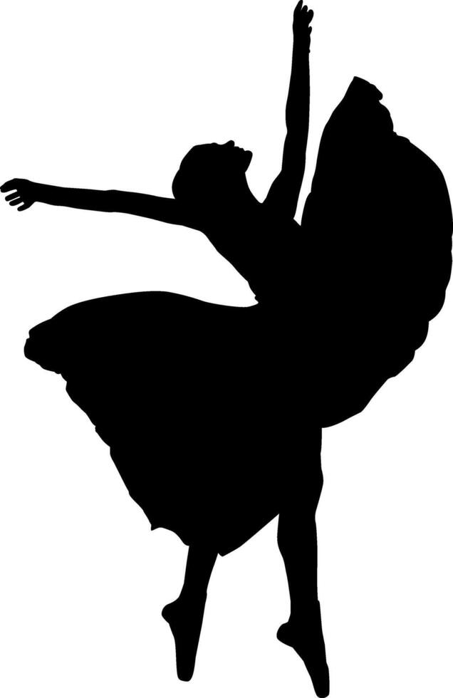 Silhouette of a person dancing on white background vector