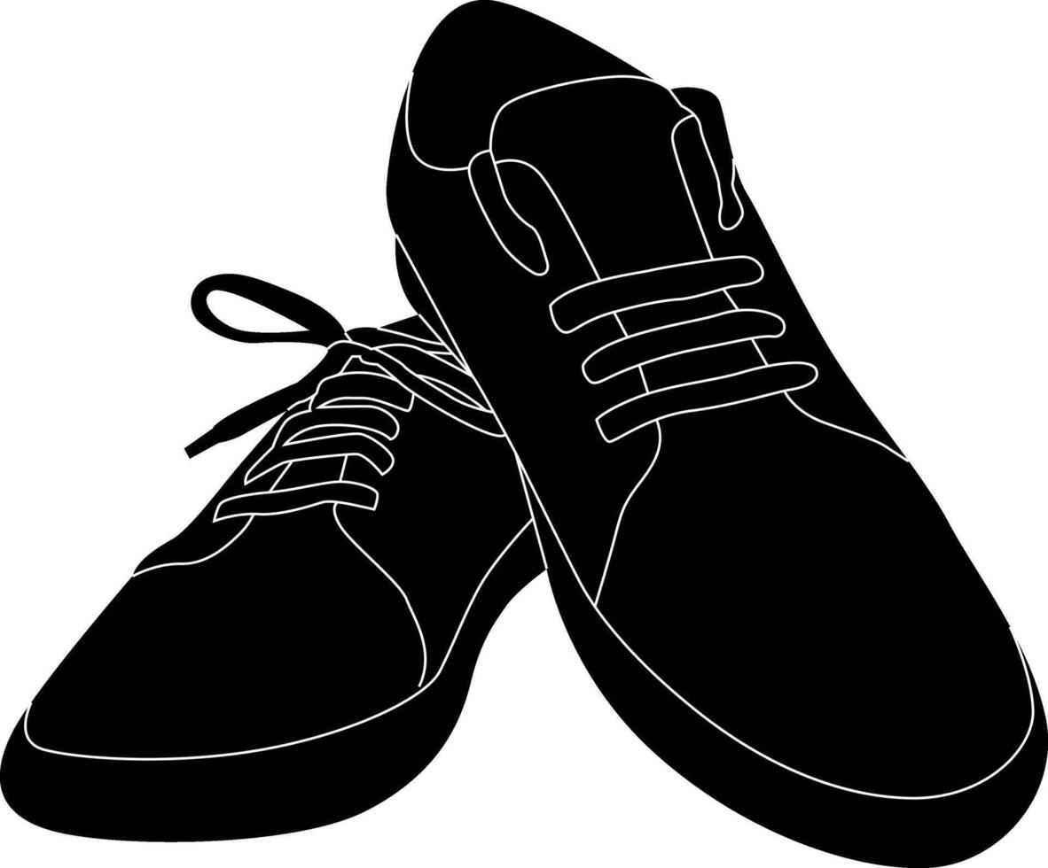 Silhouette ladies shoes on white background vector