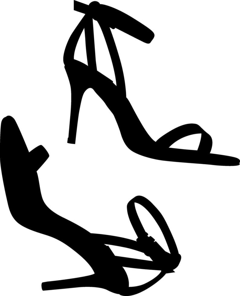 Silhouette ladies shoes on white background vector